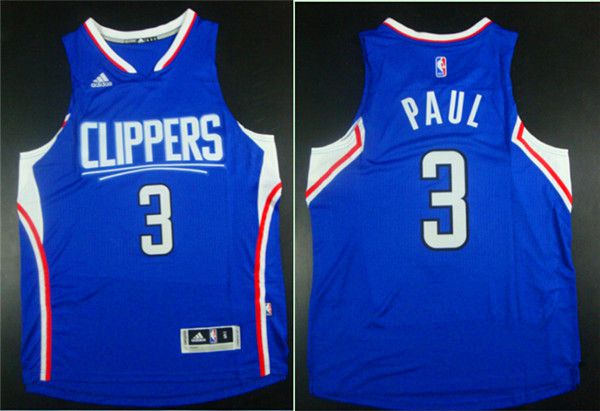 Men Los Angeles Clippers #3 Paul Blue Adidas NBA Jerseys